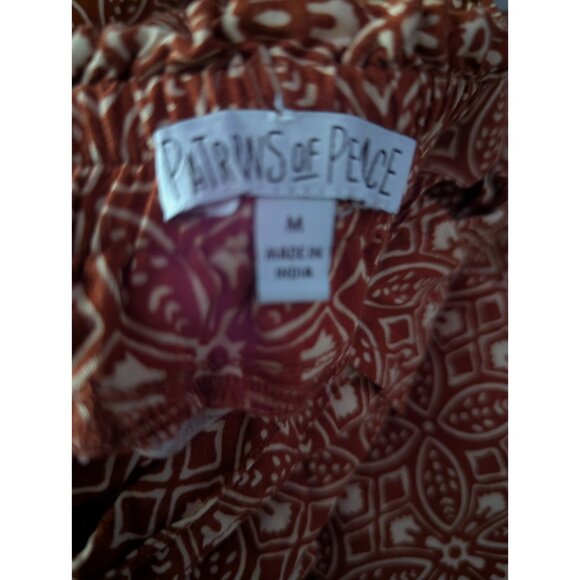 Patrons of Peace Anthropoloie Wide Leg Pants Boho Beachy Resortwear Sz M READ - Picture 7 of 10